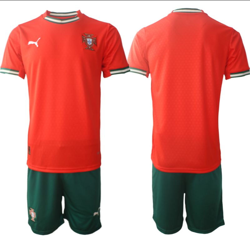 Men 2025-2026 Season Portugal home red Blank Soccer Jersey